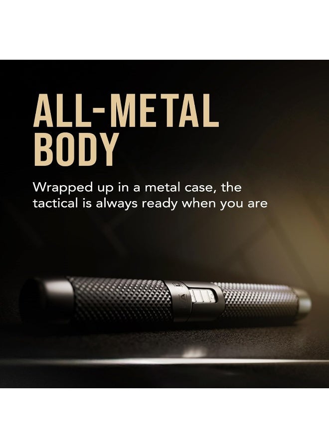 Manscaper Tactical Pen Trimmer - Precision Nose, Ear & Eyebrow Grooming Tool with DualTech Blades, Interchangeable Heads & Rinseable Detailer – Battery Powered All-Metal Body - 3026740 Balck - image 5