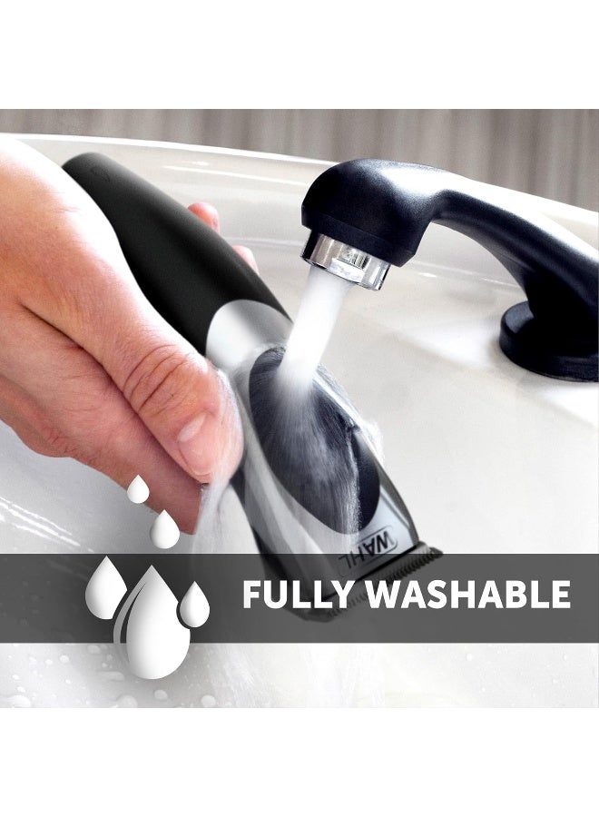 Clip 'N Rinse Cord/Cordless Hair Clipper for Men, Rechargeable Hair Trimmer, Washable Head Shaver & Grooming Kit, Home Hair Cutting Set - 9639-017 Silver & Black - image 3