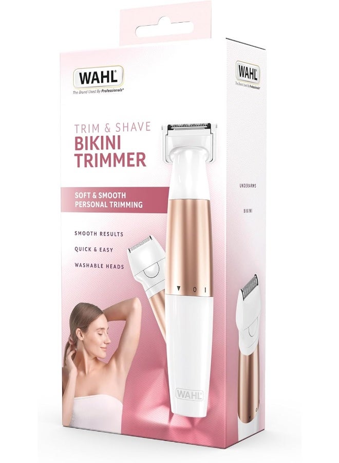 Ladies Trim And Shave Bikini Trimmer, Cordless Battery Powered Bikini Trimmer For Women, 2-In-1 Personal Groomer With Trimmer And Shaver Heads, Washable Blades, Compact Travel Design - 3028668 Off White - image 7