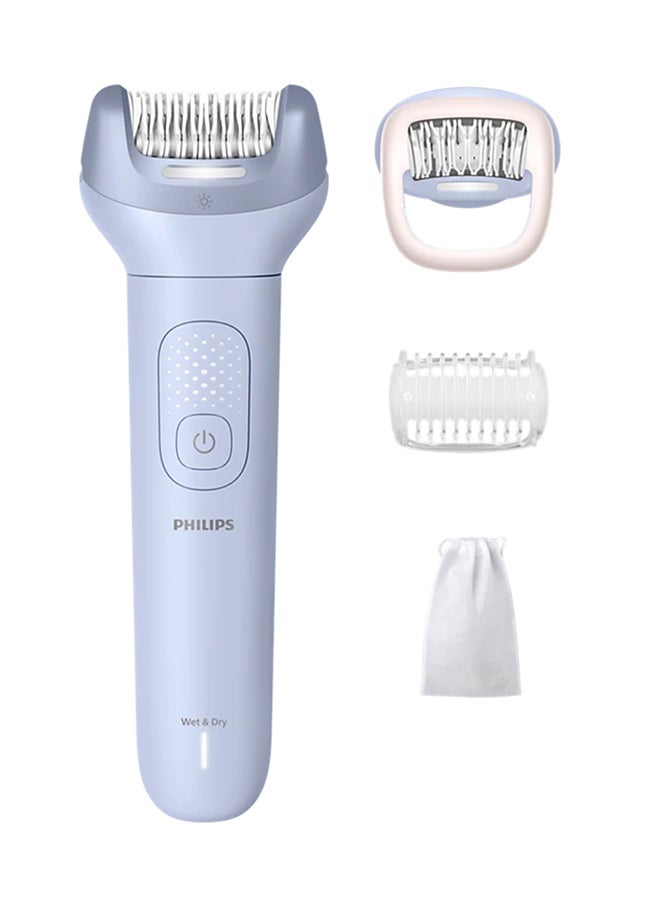 Epilator 8000 Series - Cordless Wet and Dry Electric Epilator, Hair Removal for Legs and Body, with ProGuide, 3 Accessories, 60 min. Runtime, Blue -BRE708/00