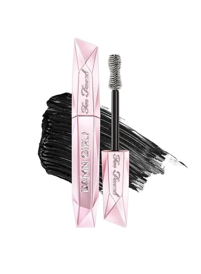 Too Faced Damn Girl 24-Hour Mascara | Volumizing, Lengthening + Curling for Smudge-Resistant Lashes black