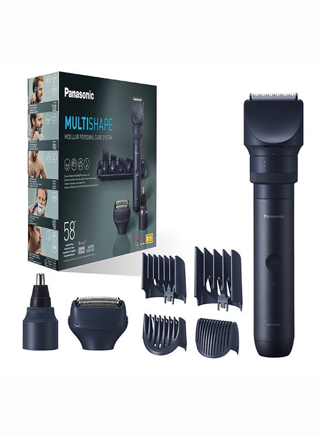Panasonic MultiShape Men's Grooming Kit – ER-CKL2 Waterproof Beard, Hair & Body Trimmer (Main Unit) with Nose/Ear/Facial Trimmer & 3-Blade Stainless Steel Shaver Head Attachments, Rechargeable Li-ion