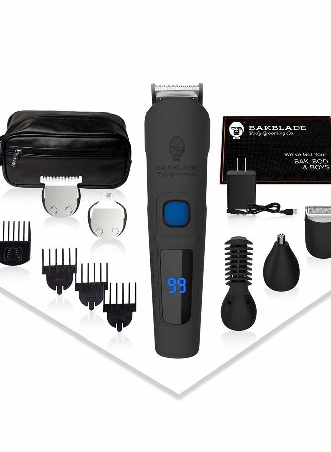 11-in-1 Mens Grooming Kit for Manscaping - BODBARBER - Electric Beard Trimmer for Men, Groin Groomer, Body Groomer, Nose & Ear Groomer - Cordless & Waterproof Hair Clippers - Men Gift Set