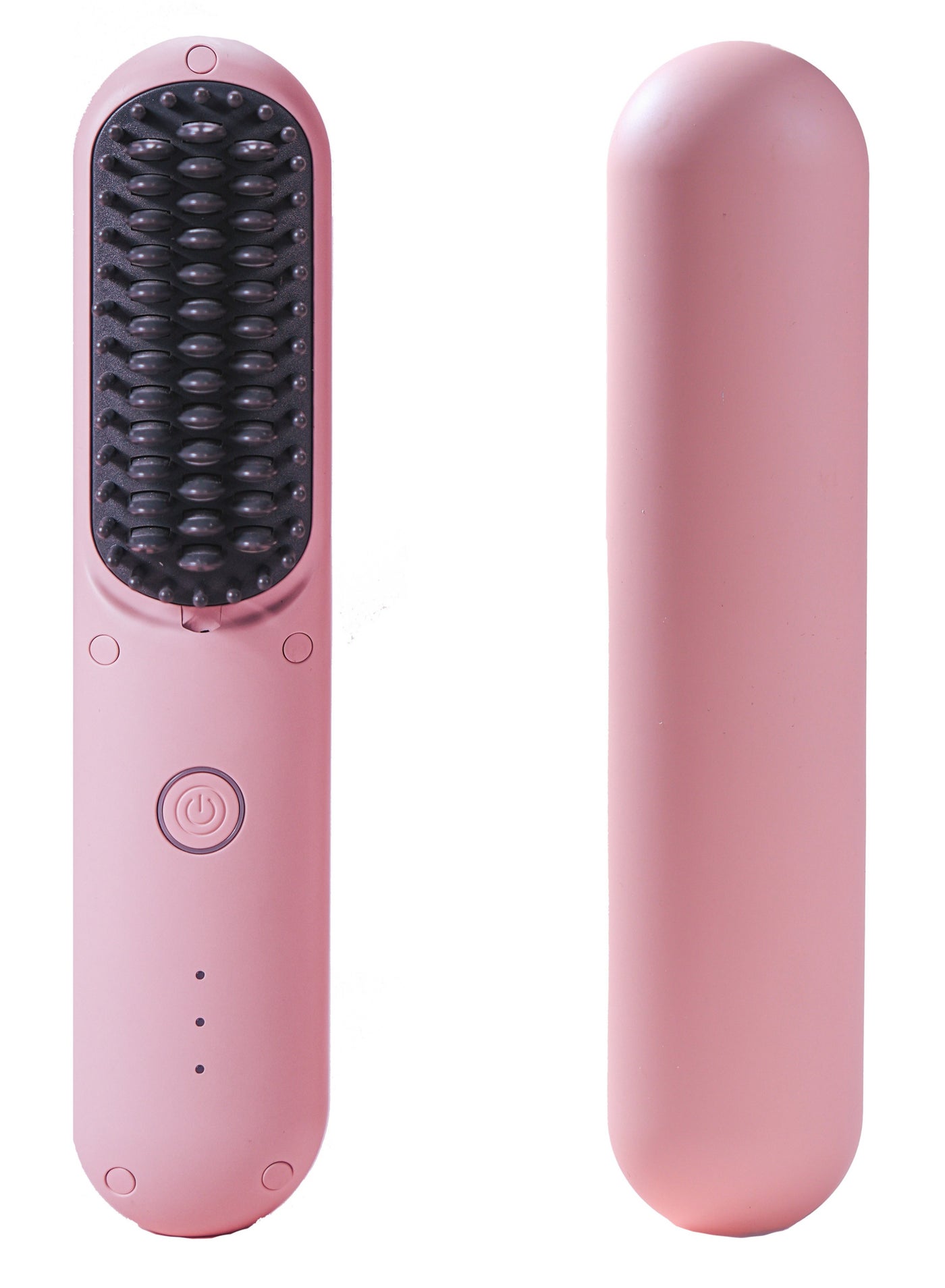 Cordless Hair Straightener Brush - Porta ECO Portable Straightening Brush for Travel, Mini Hot Ionic Straightener Comb for Women, Ceramic Coating, Lightweight for Touch-ups, No Charger, Pink