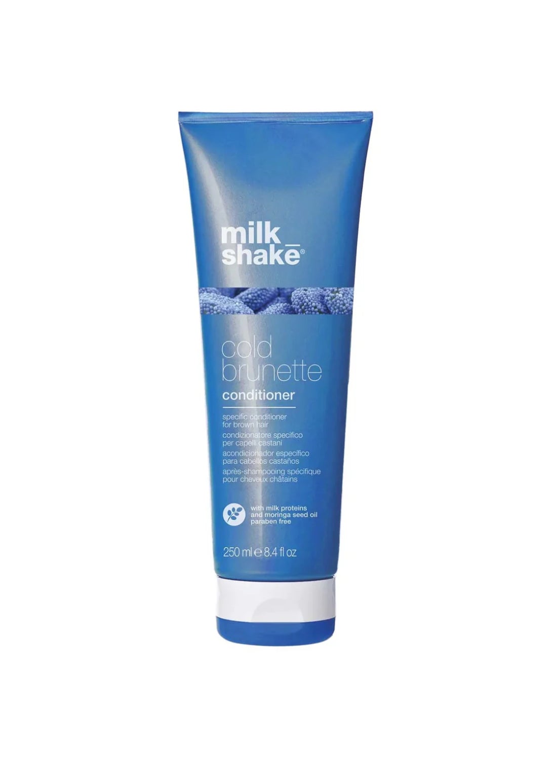 Cold Brunette Conditioner – Blue Pigment Anti-Brass Conditioner for Brown, Light Brown & Dark Blonde Hair – Paraben Free with Moringa Oil, Milk Proteins & Integrity 41 for Softness, Shine & Color Protection, 250ml