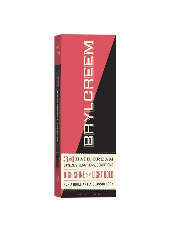3-in-1 Original High Shine Men's Hair Cream for Styling, Strengthening, and Conditioning, Alcohol-Free, 5.5 Ounce