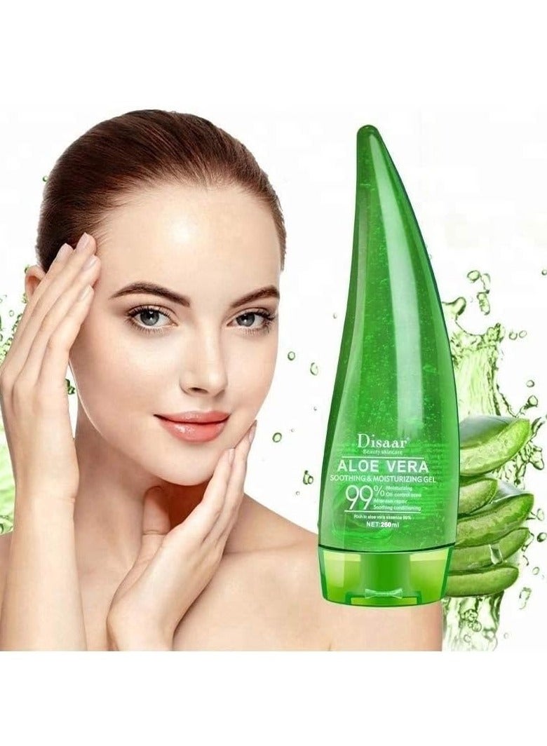 Aloe Vera Gel for Unisex | Natural Skincare Soothing Moisturizer for Face Body Hair Clear Gel No Parabens No Sulphates Dermatologically Tested Suitable for All Skin Types