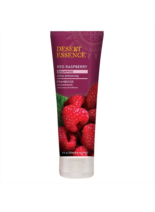 Red Raspberry Shampoo - 8 Fl Ounce - Gloss & Shine Enhancing - Strengthens Hair - Removes Everyday Pollutants - Vitamin A & C - Calcium - Magnesium
