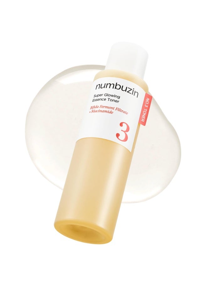 numbuzin No.3 Toner | Super Glowing Essence Toner | Skin Radiance, Zero Pore, Skin Tightening, Skin Texture, Hydration | Fermented Ingredients, Niacinamide, Galactomyces | 6.76 fl. oz.