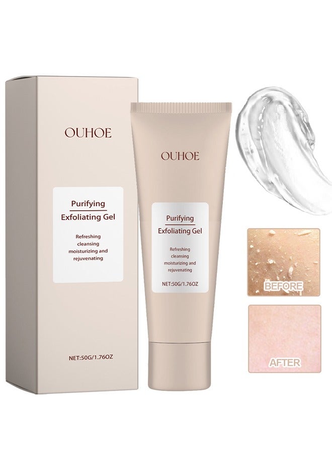 Purifying Exfoliating Gel, Facial Exfoliator Cleanser, Deep Cleansing Face and Body Exfoliating Scrub Gel, Gentle Exfoliating Gel for Face Facial – Exfoliating Gel Scrub for Face Cleans Dirt & Oils 50g