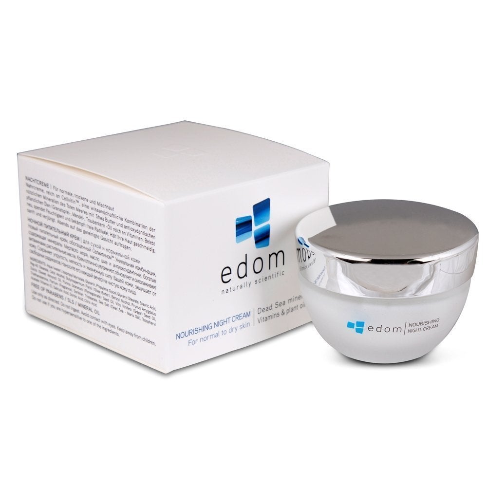 Edom Nourishing Night Cream 50ml, Anti Aging Face Moisturizer, Dead Sea Minerals, Skin Care,Facial Cleanser Lotion