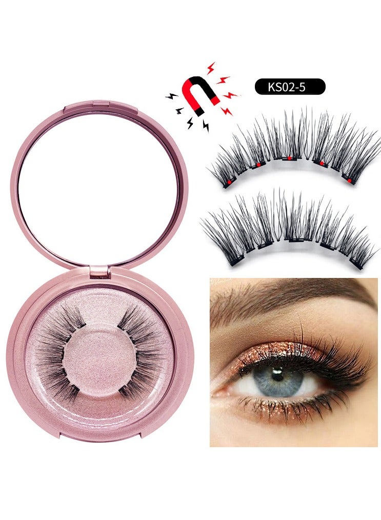 2 Pairs False Eyelashes And Liquid Eyeliner Set Black - ks02