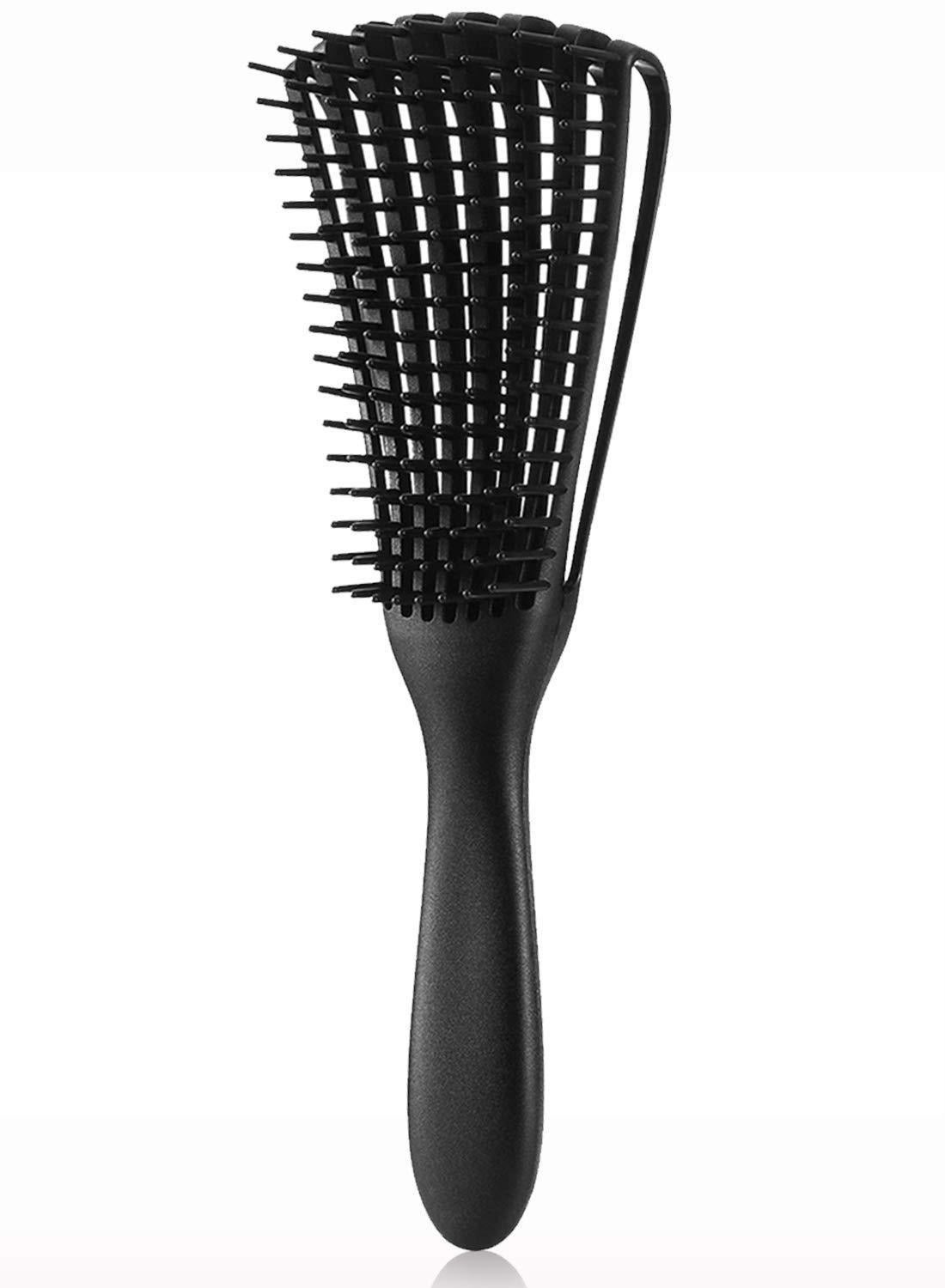 Hair Detangler Brush Natural Wet Detangling Brush for Kinky Curly Hair, Black