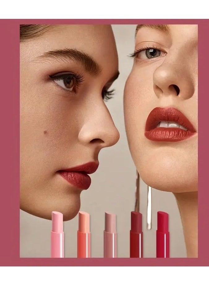 Long-Lasting Lip Contouring Matte Lipstick Pens - Natural Finish, Creamy Texture, Suitable for All Skin Types, Mixed Color Palette