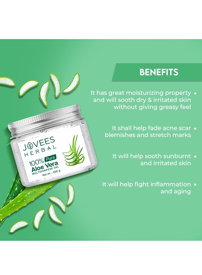 Jovees Herbal Aloe Vera Gel 200g | 100% Pure Multipurpose Gel For Face, Skin & Hair | Hydrating & Moisturizing | Suitable For Men & Women - image 3