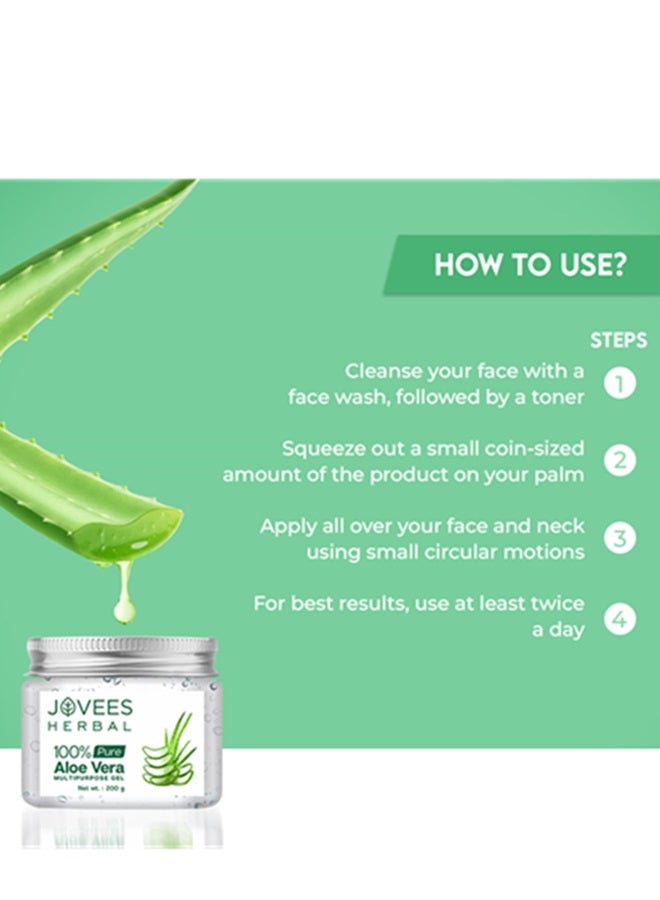 Jovees Herbal Aloe Vera Gel 200g | 100% Pure Multipurpose Gel For Face, Skin & Hair | Hydrating & Moisturizing | Suitable For Men & Women - image 4