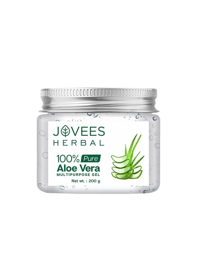 Jovees Herbal Aloe Vera Gel 200g | 100% Pure Multipurpose Gel For Face, Skin & Hair | Hydrating & Moisturizing | Suitable For Men & Women