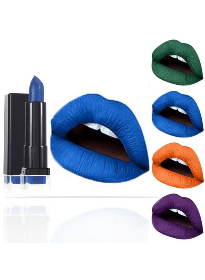 Matte Lipstick Hight Pigment Lipsticks Long Lasting Lip Stick Waterproof Lips Gloss Cream Lipgloss Makeup for Women and Girls Pack of 1 (A- Blue 16)