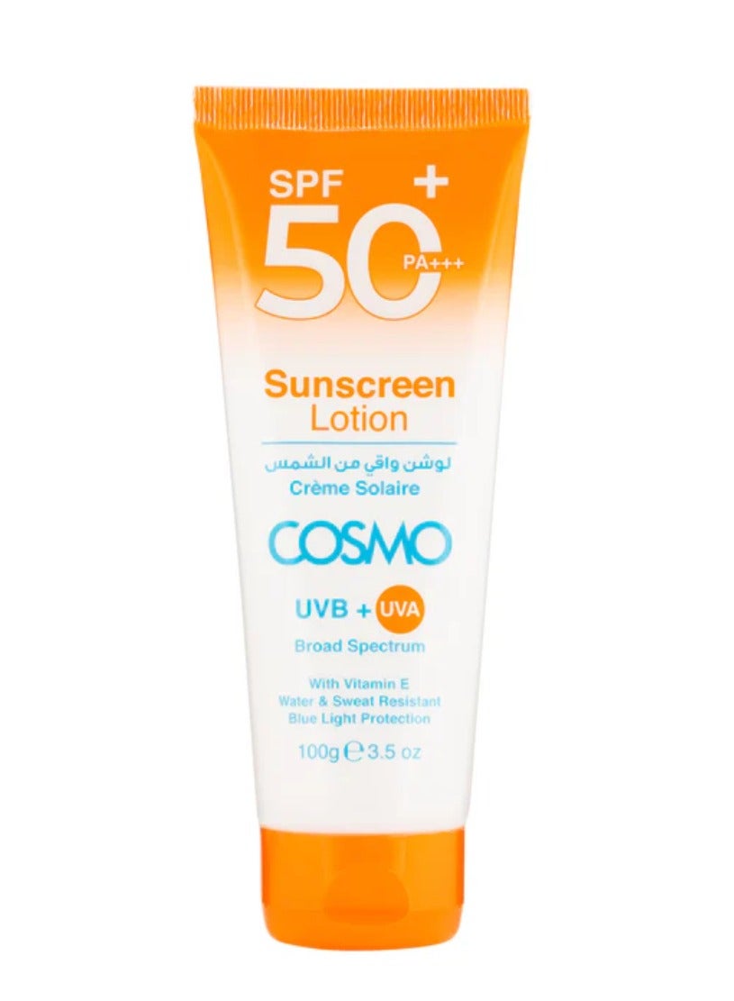 Cosmo Sunscreen Lotion SPF 50+100g UVA/UVB Protection for Men and Women