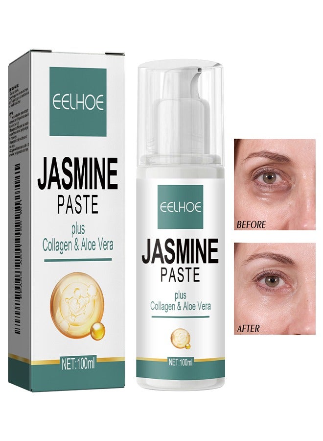 Jasmine Paste，Lighten Dark Circles Eye Cream - Anti-aging eye cream that gently moisturizes and repairs fine lines around the eyes, tightens eye bags 100ml