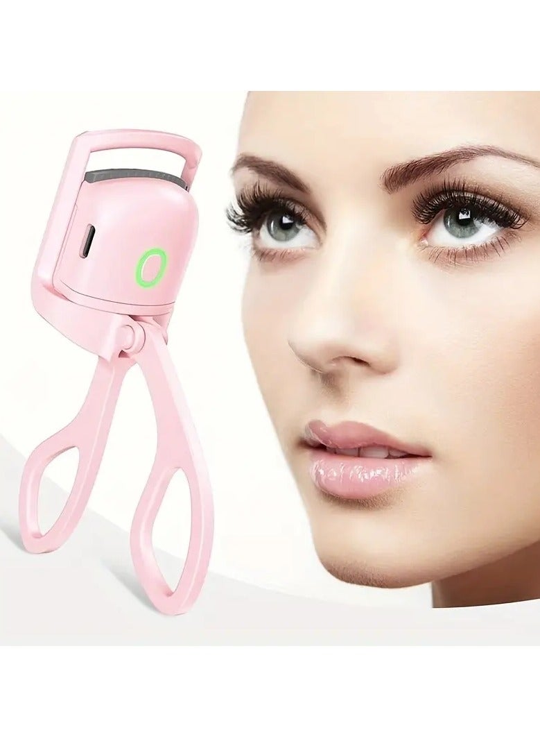 Pink Electric Eyelash Curler Charging Model Fast Heating Portable Shaping And Lasting Curling Eyelash Clip