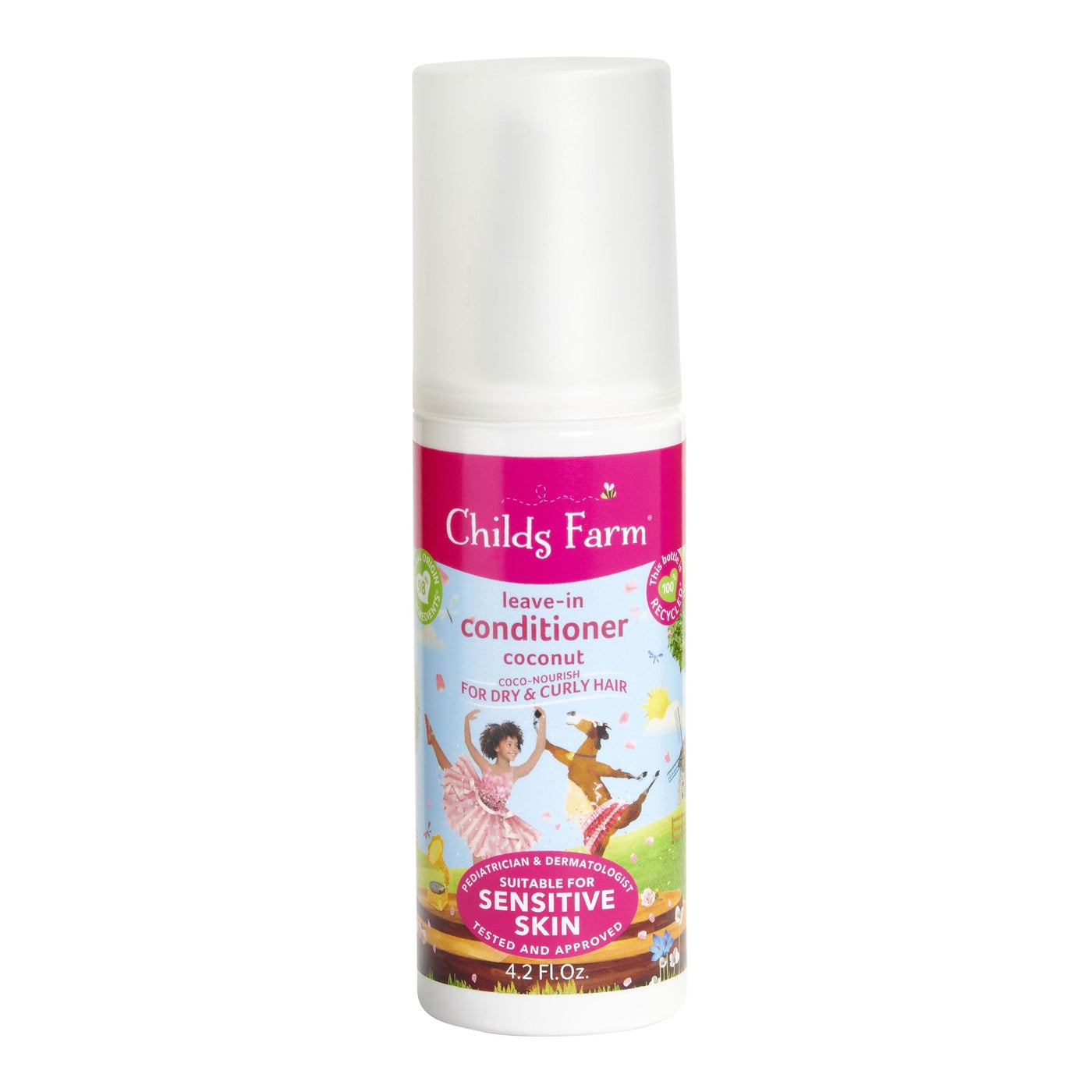 Childs Farm, Kids Coco-Nourish Leave in Conditioner, Organic Coconut,Curly & Coily Hair, Conditions & Nourishes, Suitable for Dry, Sensitive & Eczema-Prone Skin & Scalp, 4.2 Fl Oz