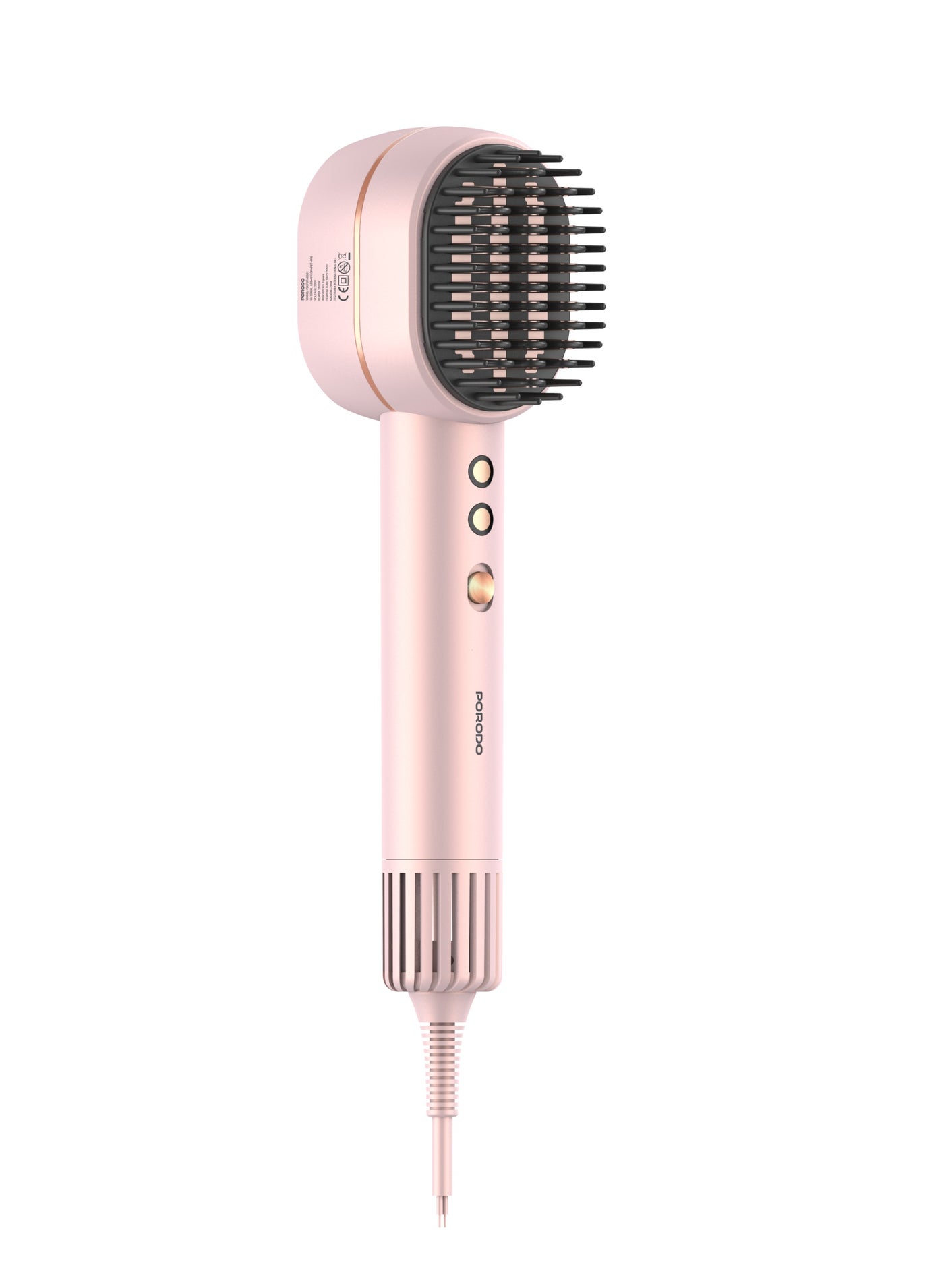 2 In 1 Hair Straightener & Dryer Brush With Smart Temperature Control / Quick Heat-Up Technology / 3 Wind Speed Levels / Magnetic Nozzle / Indicator Light /1400W Rated Power - Pink