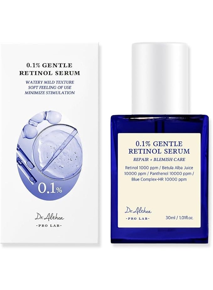 Dr.Althea 0.1 Gentle Retinol Serum - Korean skincare, 1.01fl.oz, Reduce Wrinkles, Fine Lines, & Signs of Aging, Gentle Skincare for Day & Night