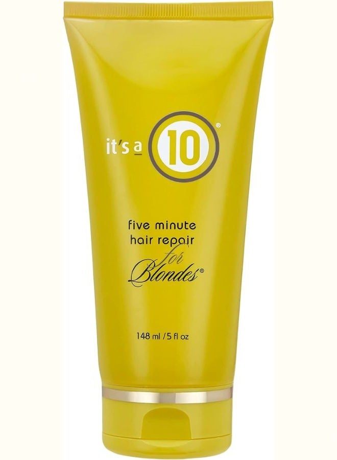It’s A 10 Five Minute Hair Repair for Blondes – 148 ml (5 oz) | Restorative Deep Conditioning Treatment | Strengthens, Brightens & Protects Blonde Hair with UV Defense