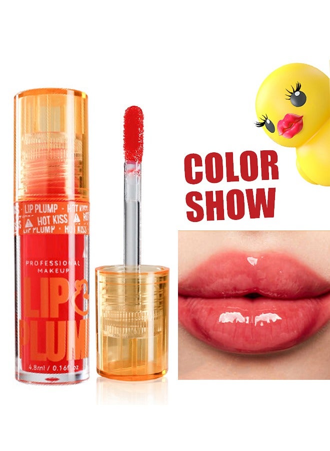 Lip plump -Fat Perks Plump Lips Oil, Hydrating Tinted Lips Oil Gloss, Smooth Glossy Finish Lips Glow Oil, Moisturizing And Nourishing Shiny And Vegan Big Brush Head Lips Oil, Non-Sticky Formula#03