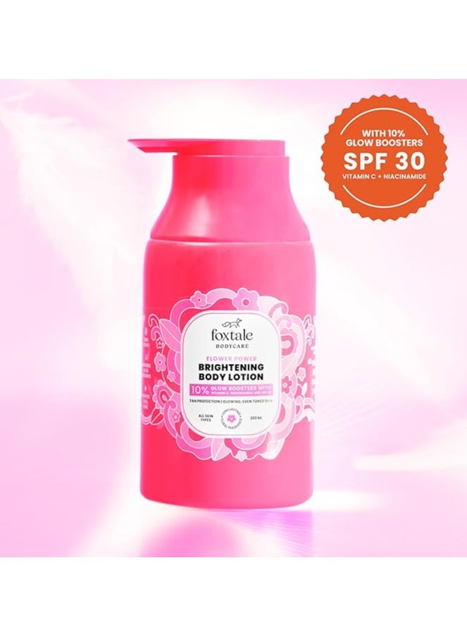 Spf 30 Detan Brightening Body Lotion With Niacinamide & Vitamin C For Glowing Skin|Lightweight & Non-Sticky|Floral Fragrance|Body Lotion For Men & Women|All Skin Type|200 Ml