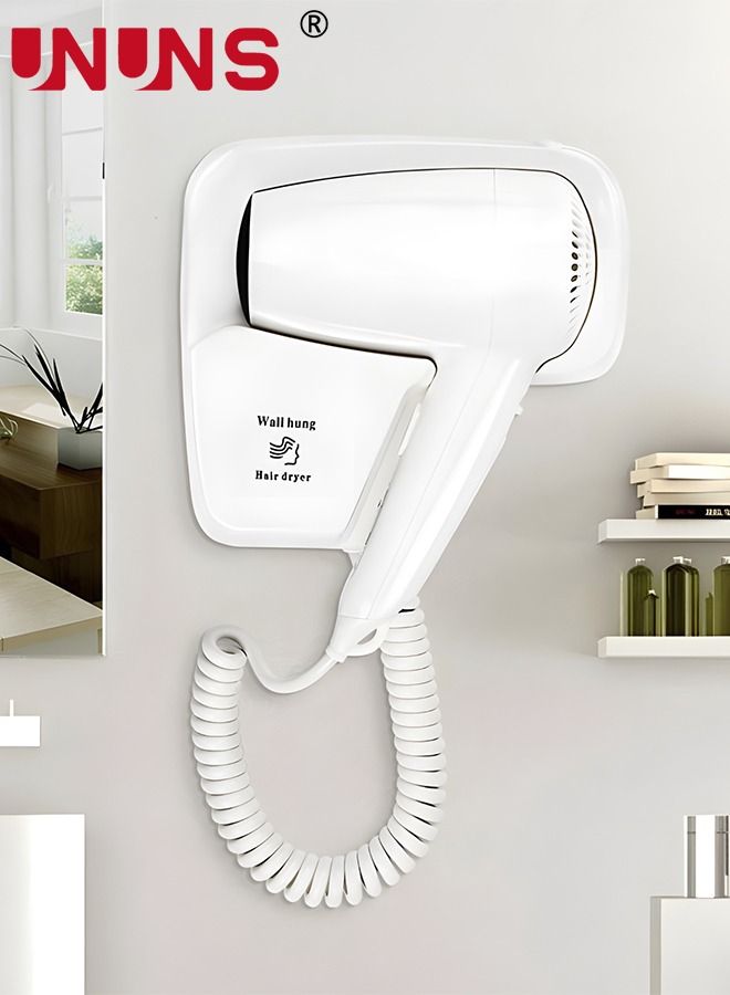 Wall Mounted Hair Dryer,Hair Dryers With Stand Rack For Bathroom,Specialised Blow Dryer For Salon,Fast Drying,For Hotel Bathroom Home And Travel
