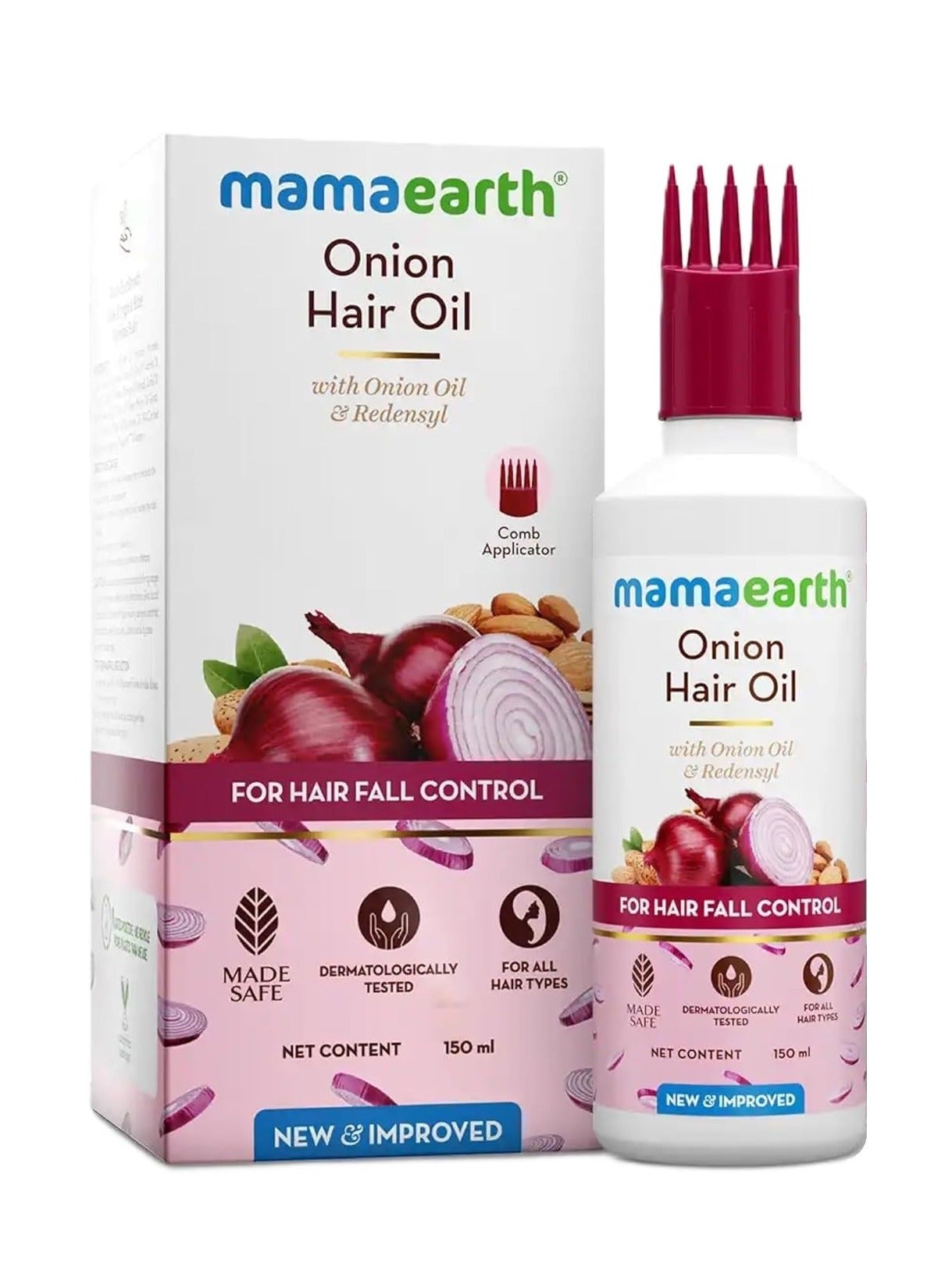 MAMAEARTH Onion Hair Oil for Hair Regrowth and Hair Fall Control 150 ml