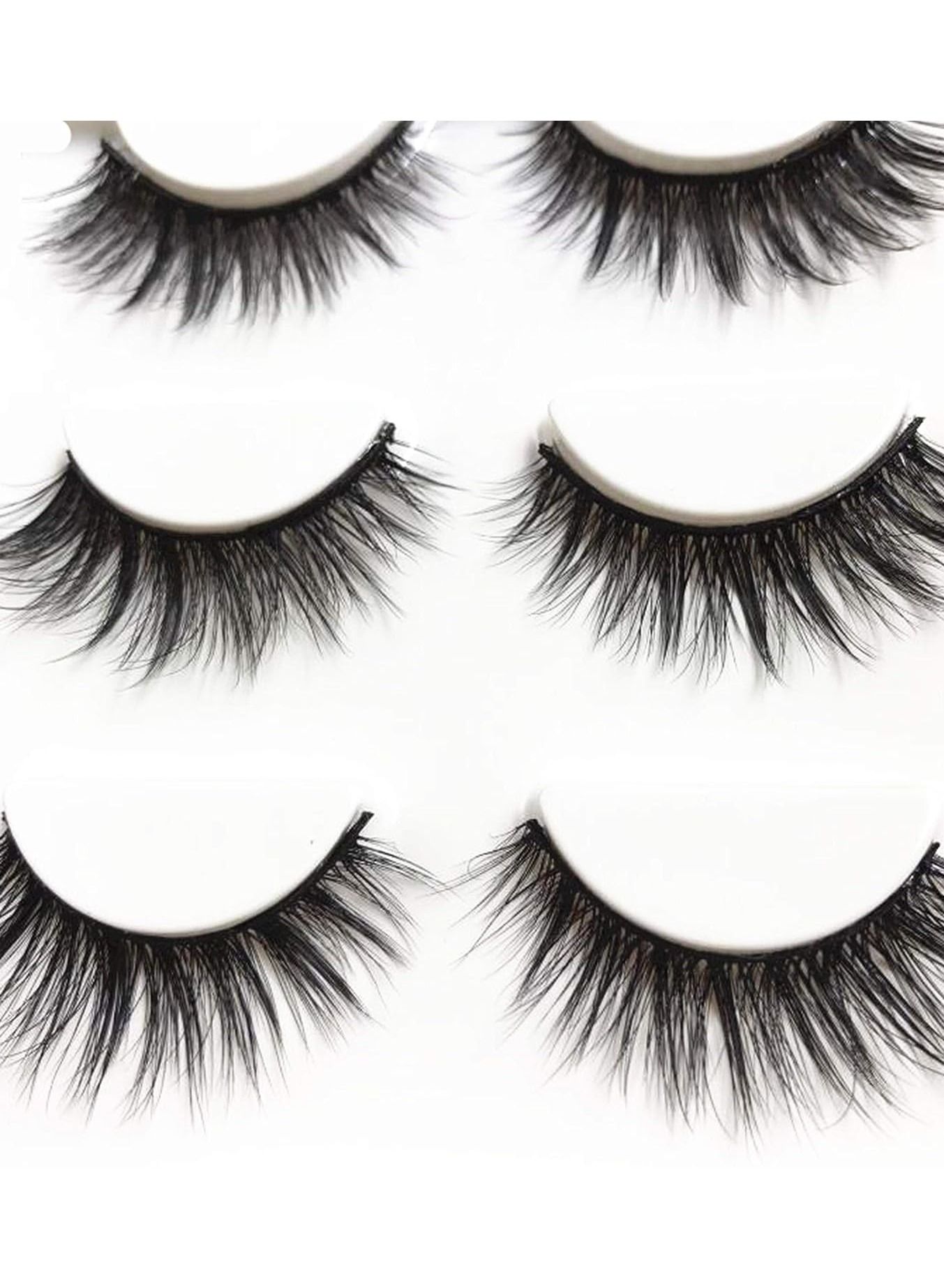 3 Pairs Long Cross False Eyelashes Makeup Natural 3D Thick Black Eye Lashes 15
