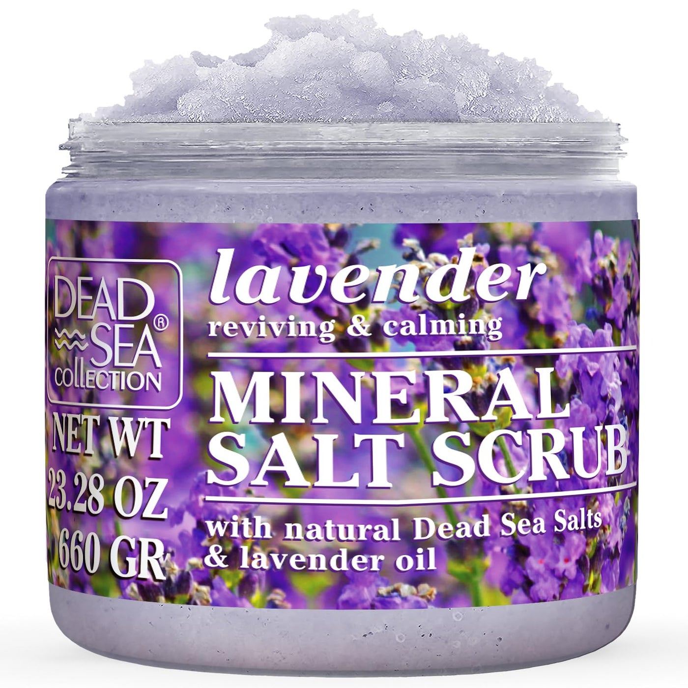 Dead Sea Collection Lavender Salt Scrub â€“ Exfoliating Body Scrub for Women â€“ Moisturizing and Nourishing Skin â€“ with Pure Oils and Dead Sea Minerals (23.28 Oz)