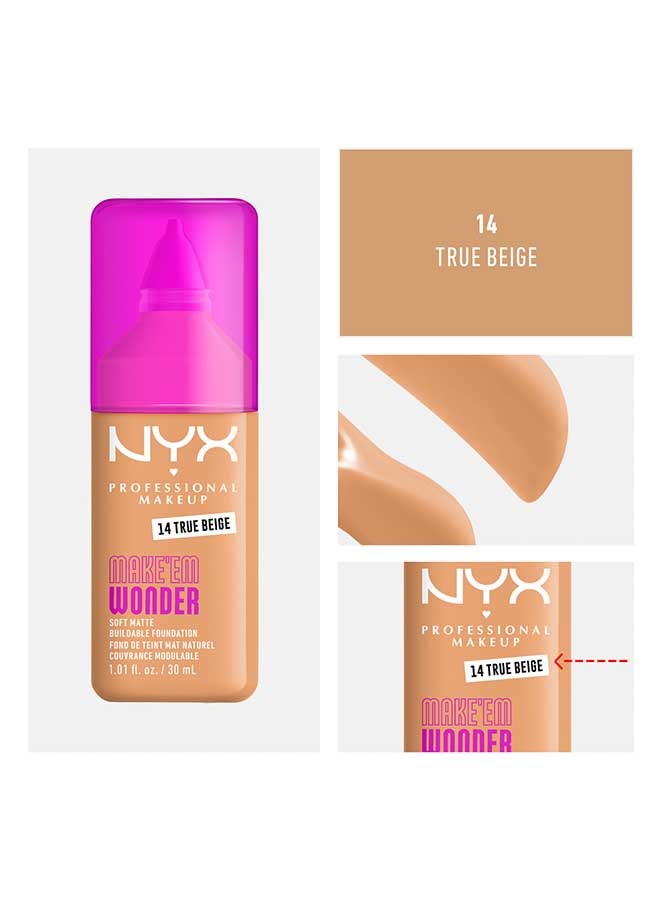 Make 'EM Wonder, 24H Soft Matte Foundation, Undetectable  Finish, True Beige - image 7