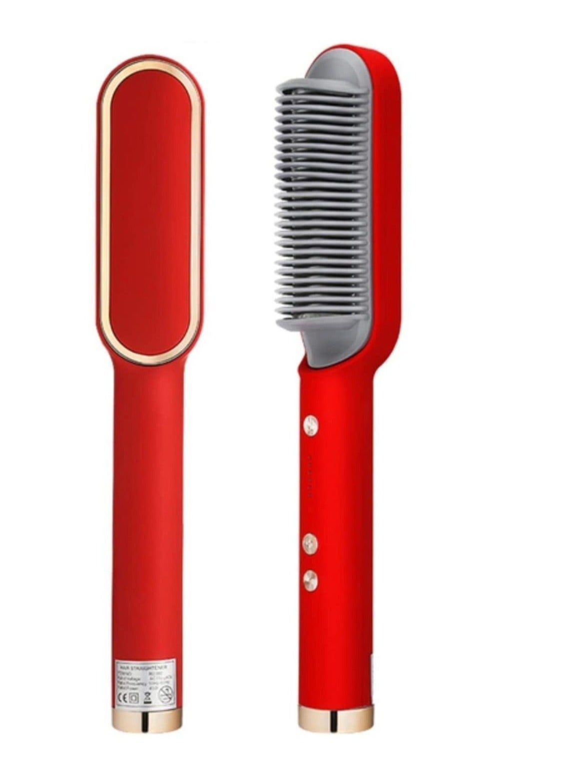 Hair straightener brush Electric Hot Comb Multifunctional Straight Hair Straightener Comb Negative Ion Anti-Scalding Styling Tool Straightening Brush (Red)