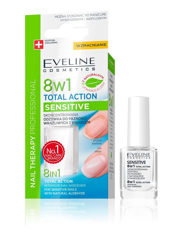 Eveline cosmetics 8w1 total action sensitive nail therapy professional