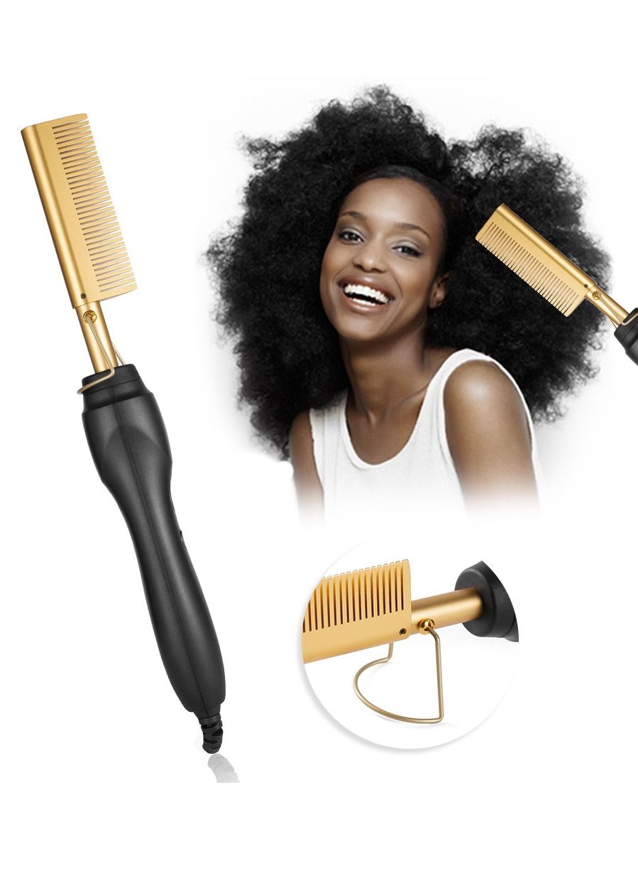 Hair Straightener Curling Hot Comb Wet Dry Hair Use Electric Hair Curler Professional Hot Comb