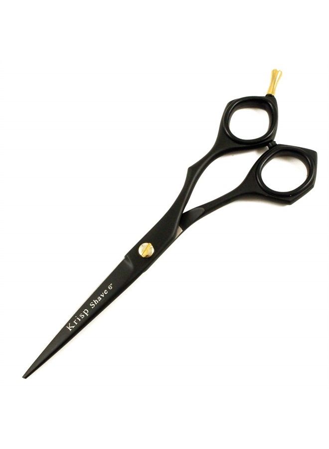 Professional Hair Cutting Scissors - Krisp Shave Stainless Steel Barber Salon Quality Scissor (6 Inch) - Shears for Men's Beard Mustache Women Kids Pets Haircut All Purpose Shear