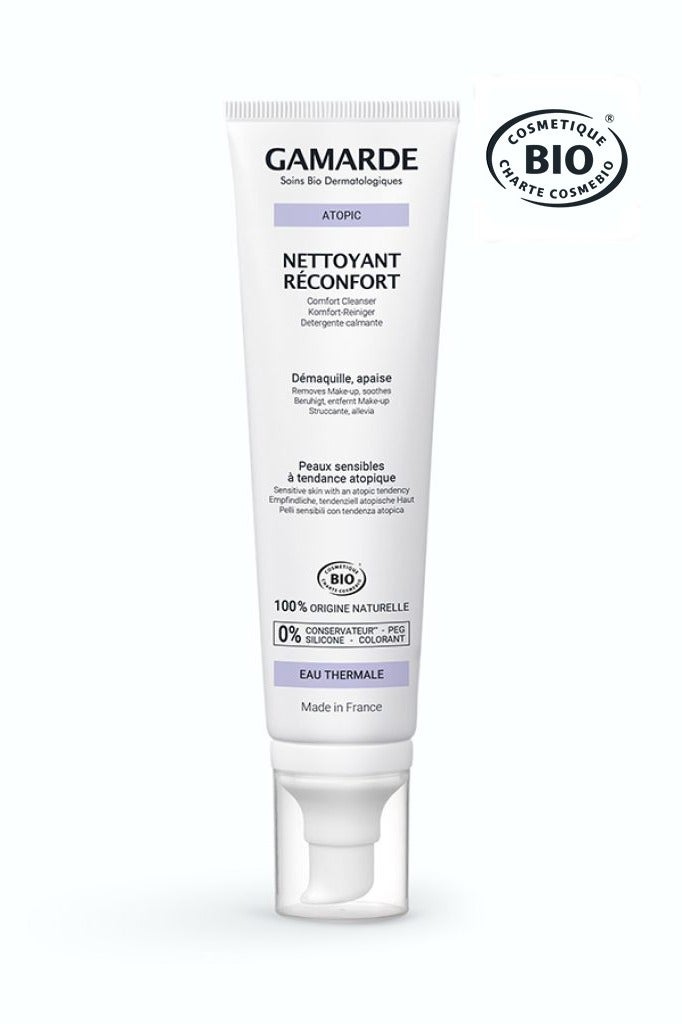 Comfort Cleanser 100ml – Certified Organic Gentle Makeup Remover & Cleanser with Water-Milk Texture – Soothes Redness, Reduces Irritation & Respects Skin Balance – For Sensitive & Atopic-Prone Skin – Vegan