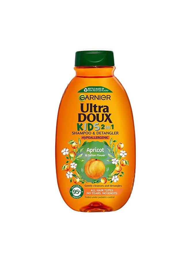 Ultra Doux Kids Apricot & Cotton Flower 2in1 Shampoo & Detangler Hypoallergenic for All Hair Types