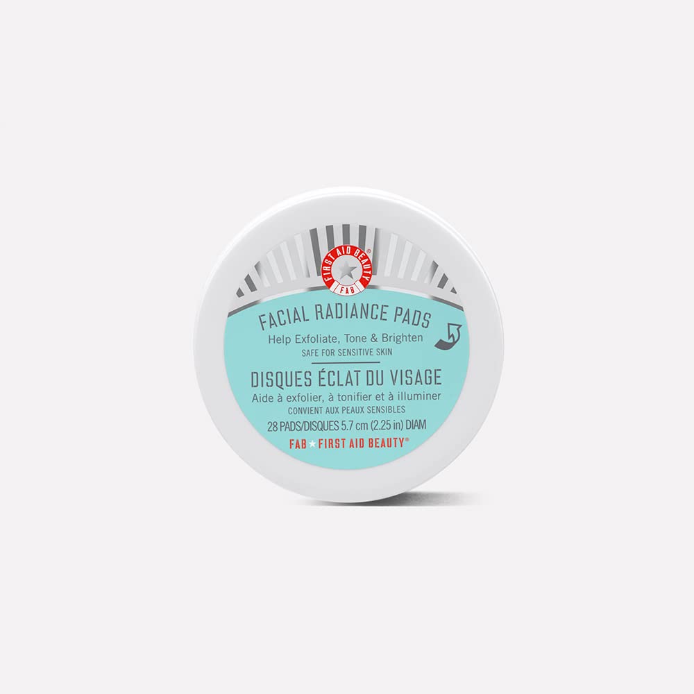 First Aid Beauty Facial Radiance Pads, Exfoliating Pads with AHA, 28 Count