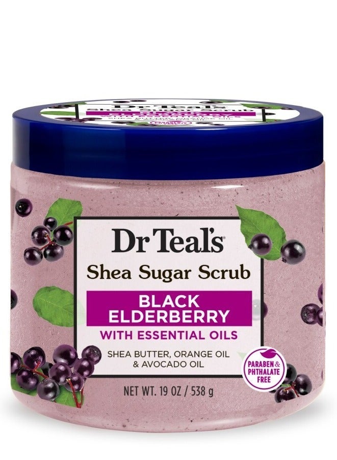 Dr Teal's Shea Sugar Body Scrub Black Elderberry 538g