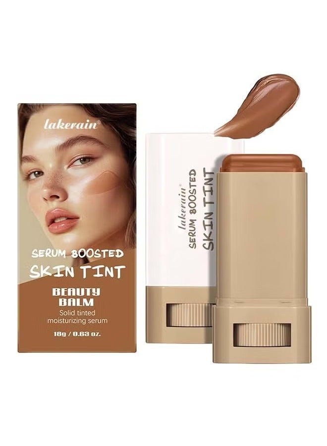 Beauty Balm Serum Boosted Skin Tint, Solid Tinted Moisturizing Serum Foundation Stick, Buildable Medium-to-Full Coverage Contour Stick for Face Makeup