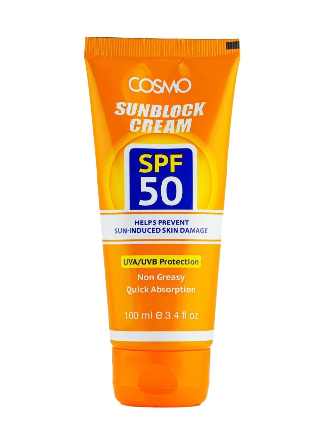 Sun Block SPF 50 Cream UVA/UVB Protection For Unisex, 100ML