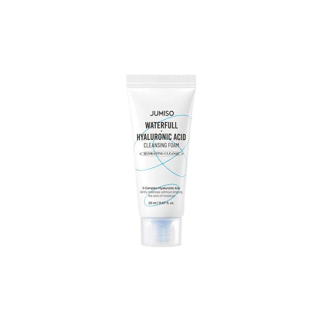 JUMISO Waterfull Hyaluronic Acid Hydrating Cleansing Foam Vegan Fragrance-Free Travel Size 20ml