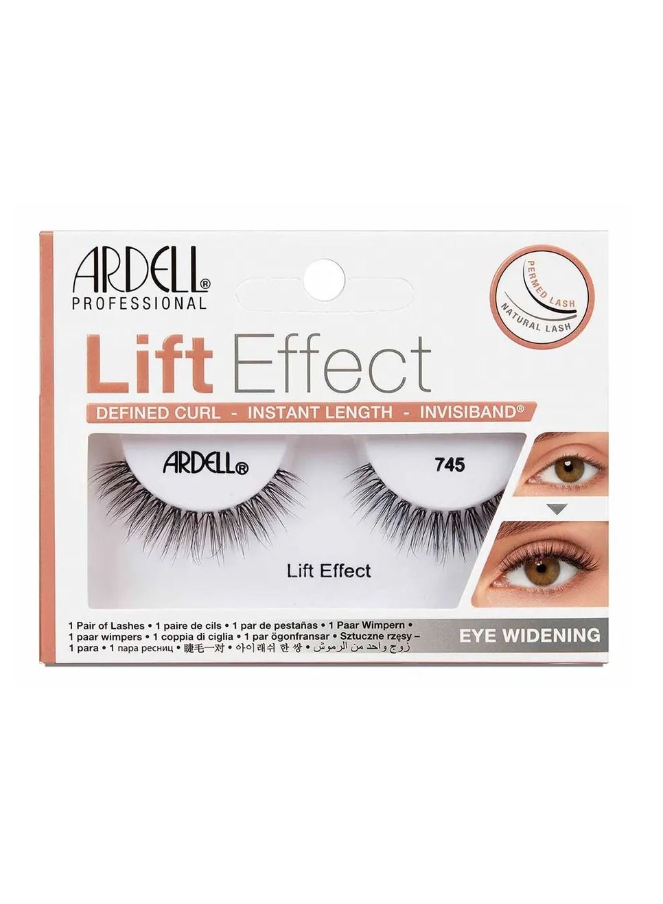 Ardell Strip Lash Lift Effect 745 – Natural-Looking False Lashes with Eye-Lifting Effect