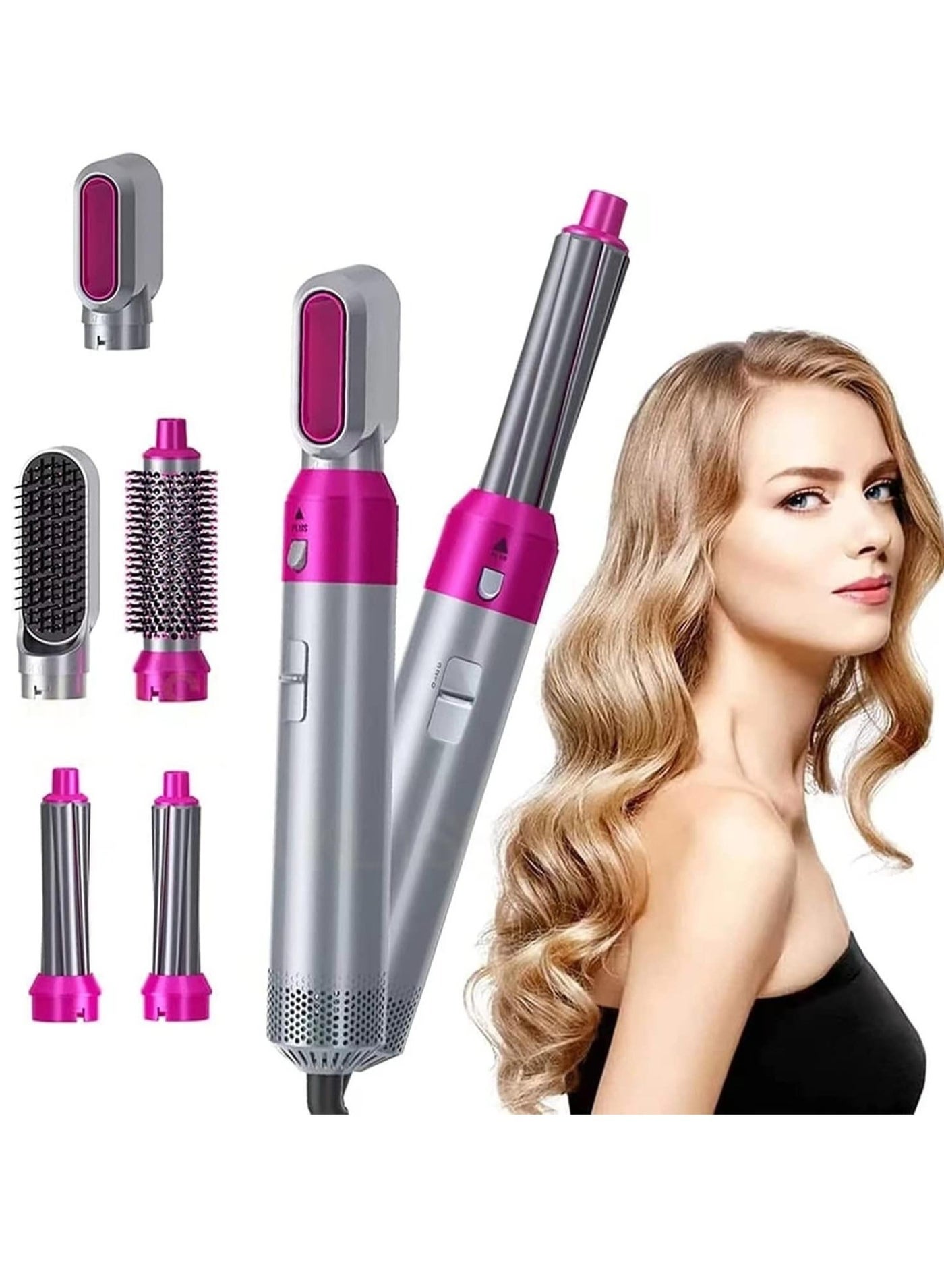 5 in 1 Multifunctional styling tool, The Detachable Negative Iron Automatic Suction Hair Curler, 5 in 1 Multi-Head Hot Air Comb