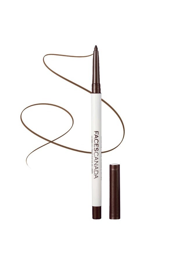 Ultime Pro Twist Eyeliner Pencil - Brown | 24 HR Long Stay | Intense Color In One Stroke | Matte Finish & Soft Texture | Waterproof & Smudge Proof | 0.01 Oz/0.35g